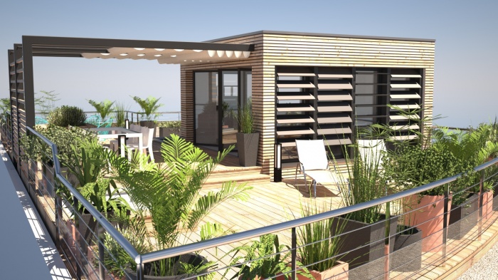 Architectes-paris.com - Aménagement d'un toit-terrasse avec surélévation à ossature bois ...