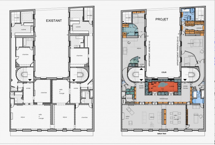 plan appartement haussmannien