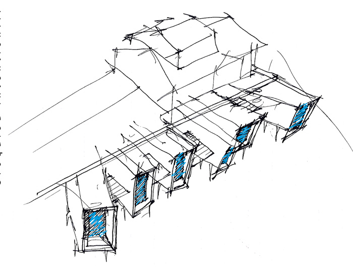 croquis d'architecte ouvertures htel