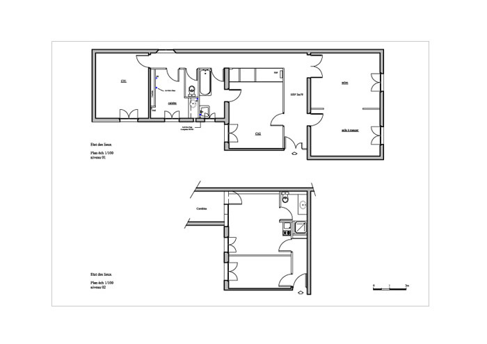 plan des deux niveaux de l'appartement