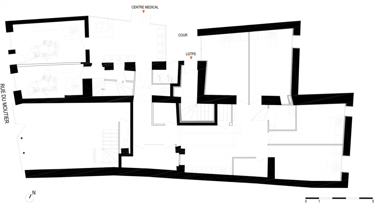 Centre de sant et 4 logements - Sucy-en-Brie : 04-Sucy en Brie_rehabilitation pole dentaire + logements_plan rdc