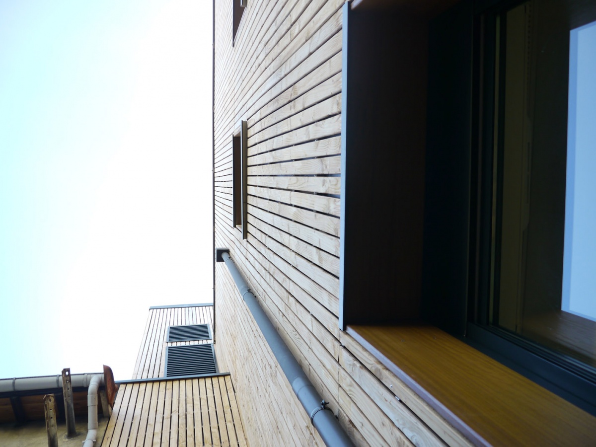 Rhabilitation et extension dun immeuble de bureaux : 5 Facade bois