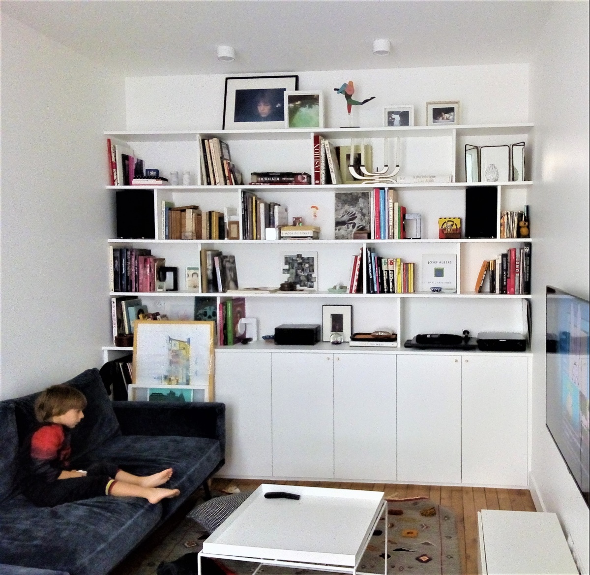 Appartement dans le XIXe : Bibliothque sjour