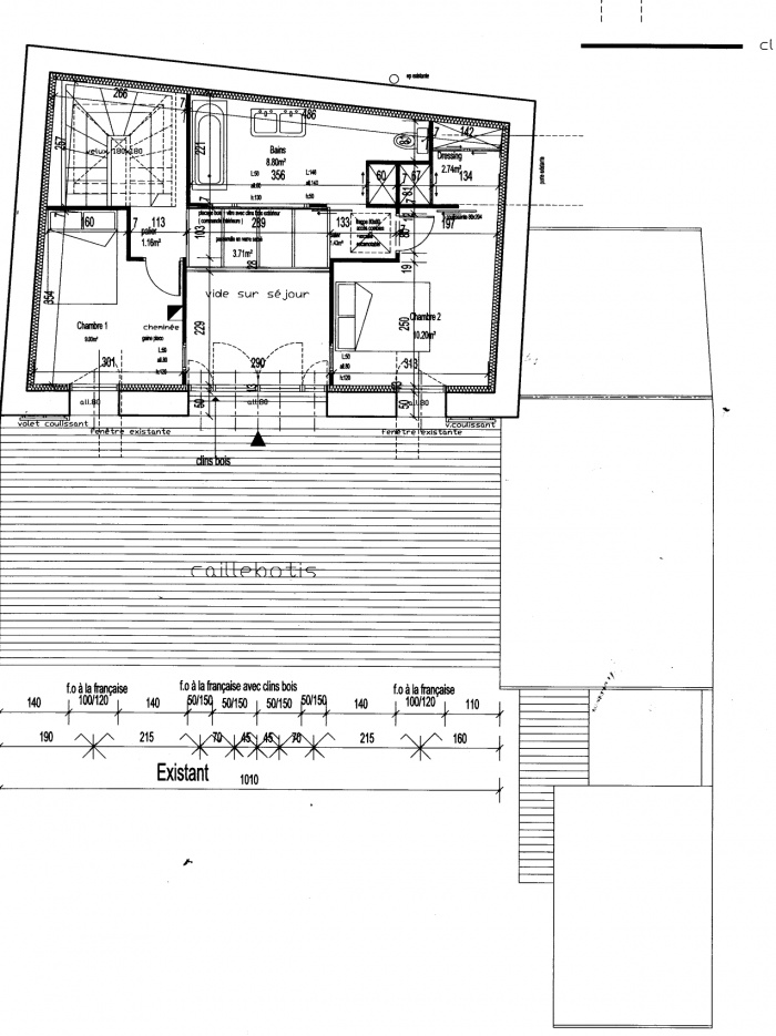 R�novation et extension d'un ancien corps de ferme : Plan �tage