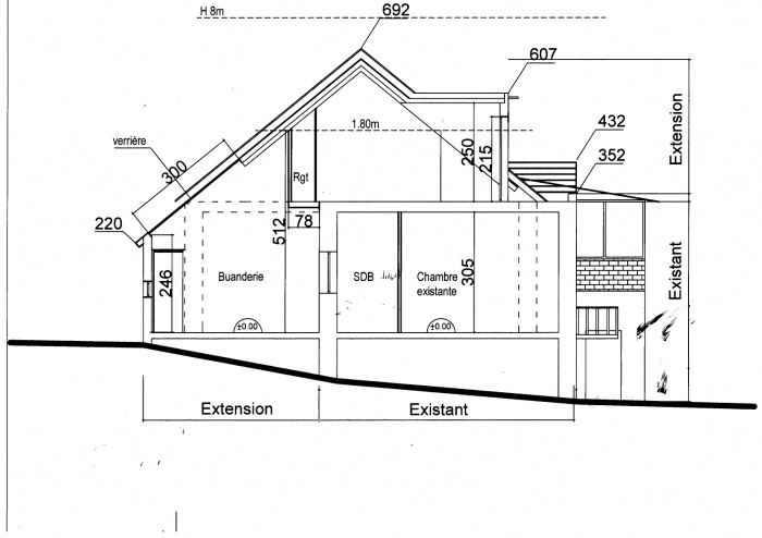 Extension et Sur�l�vation : Coupe