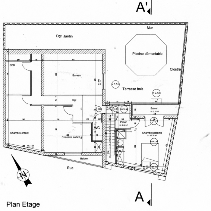 Sur�l�vation d'une maison : Plan sur�l�vation