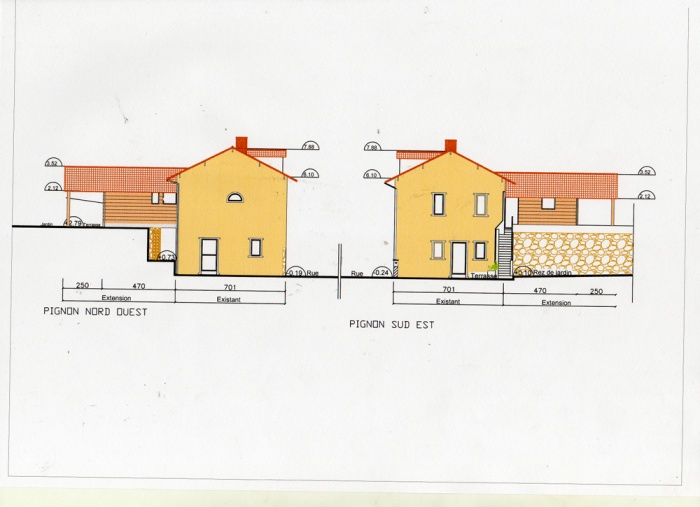 R�novation, extension d'une maison et construction d'un garage ( projet en cours ) : Pigons projet