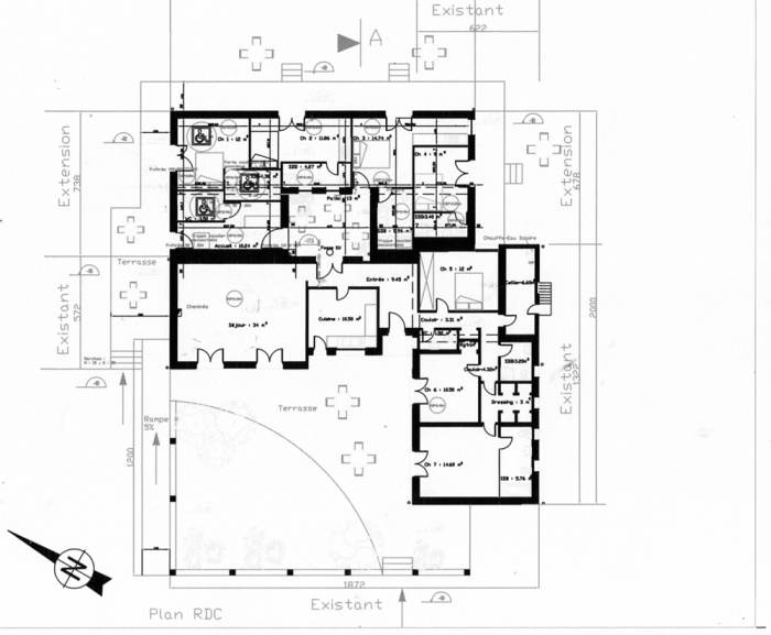 Maison d'h�tes - extension ( projet en cours ) : Plan extension