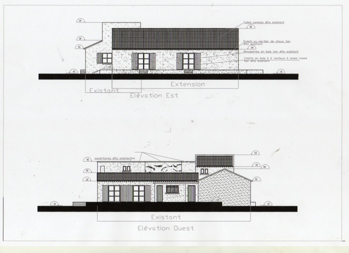 Maison d'h�tes - extension ( projet en cours ) : Fa�ades projet