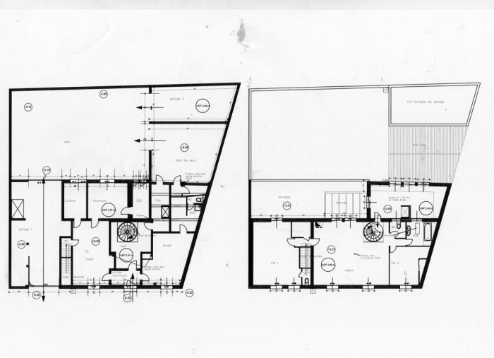 R�novation d'une maison et am�nagement de son extension ( projet en cours ) : Plans RDC et �tage existant