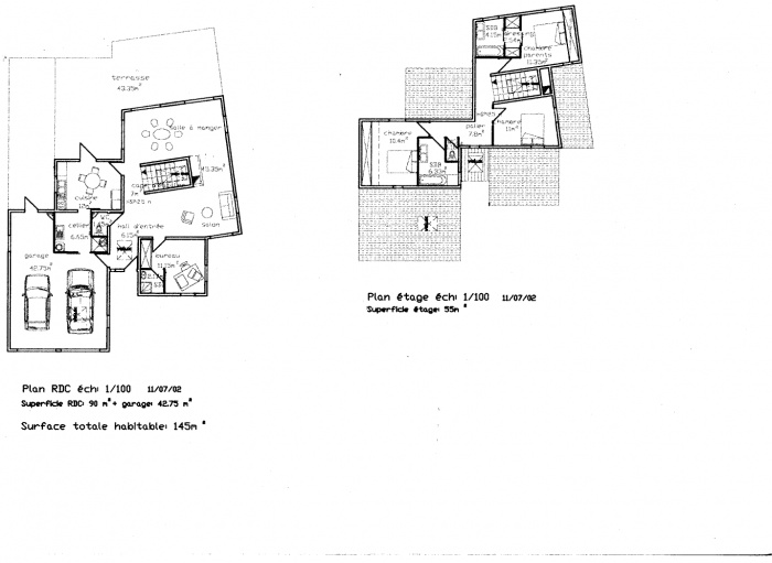 Construction d'une maison en lotissement : Plans RDC et �tage