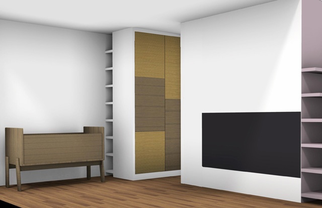 Aménagement des chambres à l'étage d'un duplex : projet 3D