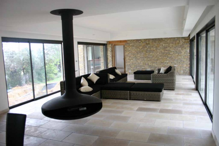 Villa & piscine � Montferrier (34) : salon traversant
