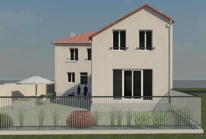 Projet D'extension d'une maison d'habitation : Vue 3D 9