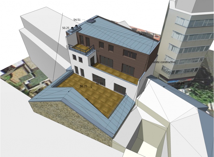 Immeuble Andr Morand : projet vue arrire SE 02