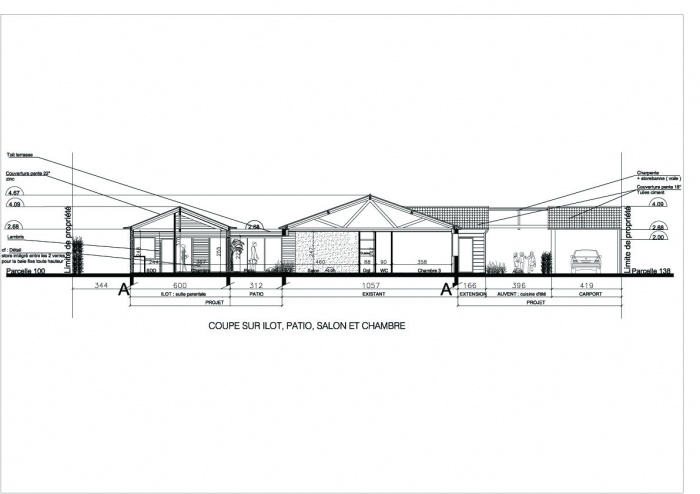 Extension d'une maison ( projet en cours ) : Coupe paysag�re copie