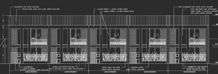 5 maisons en bande dans une arne prive : fac S