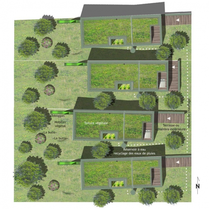 Maison �cologique In and Out : PLAN MASSE dim