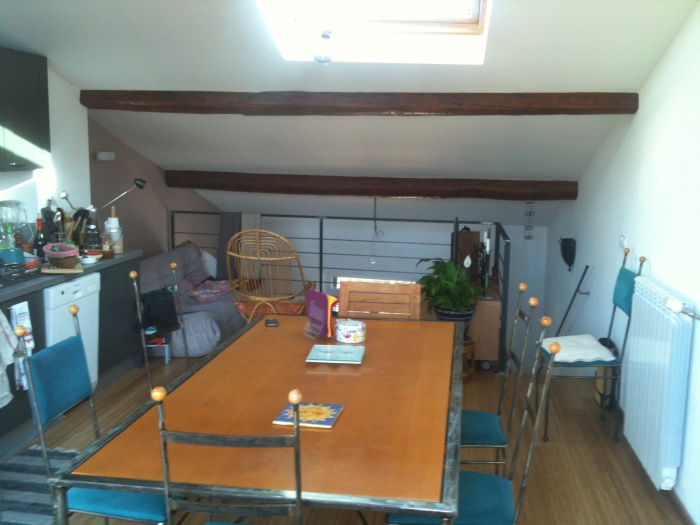 R�habilitation Appartement R : Pi�ce � vivre en mezzanine