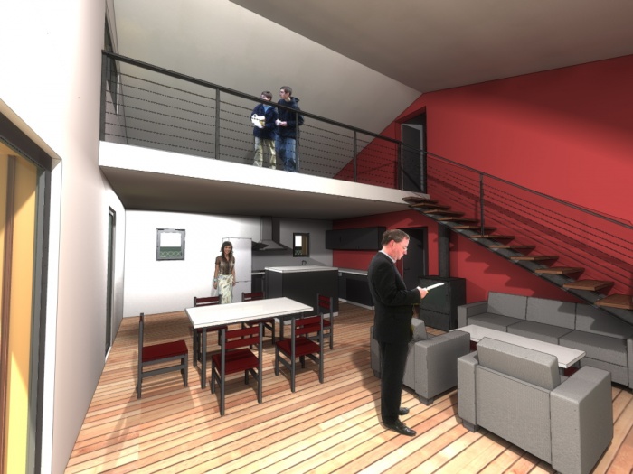 Conception Villa B : Une pi�ce � vivre sur double hauteur