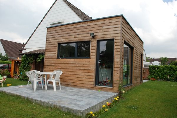 Extension bois d'une maison � Mouvaux