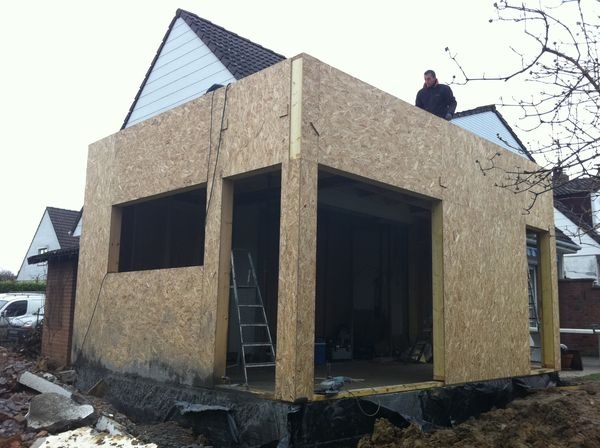 Extension bois d'une maison � Mouvaux : chantier