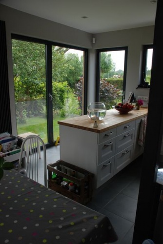 Extension bois d'une maison � Mouvaux : cuisine