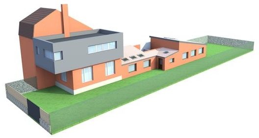 Sur�l�vation d'une maison individuelle � Lambersart : infographie