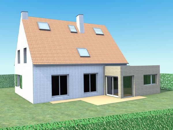 Extension bois d'une maison � Marcq-en-Baroeul. : infographie
