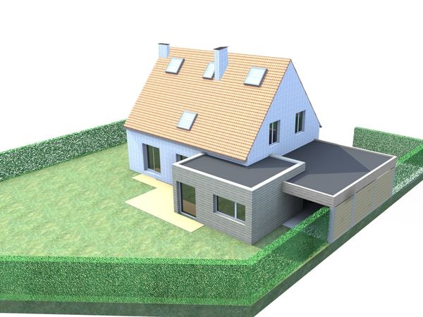 Extension bois d'une maison � Marcq-en-Baroeul. : infographie 2