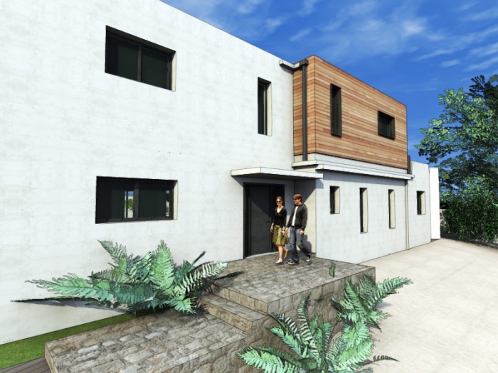 Sur�l�vation en bois A : Veu c�t� rue