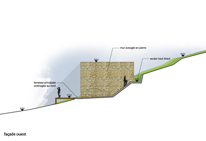 Le Gupard  conception d'une maison familiale : le-guepard-conception-maison-corse-architecture-interieur-facade ouest