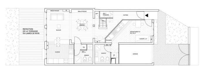 Rnovation d'une maison et cration d'un studio spar  Antony (92) : Plan