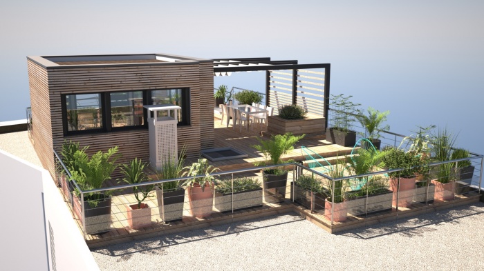Am nagement D une Toiture Terrasse Avec Sur l vation Ossature Bois En 