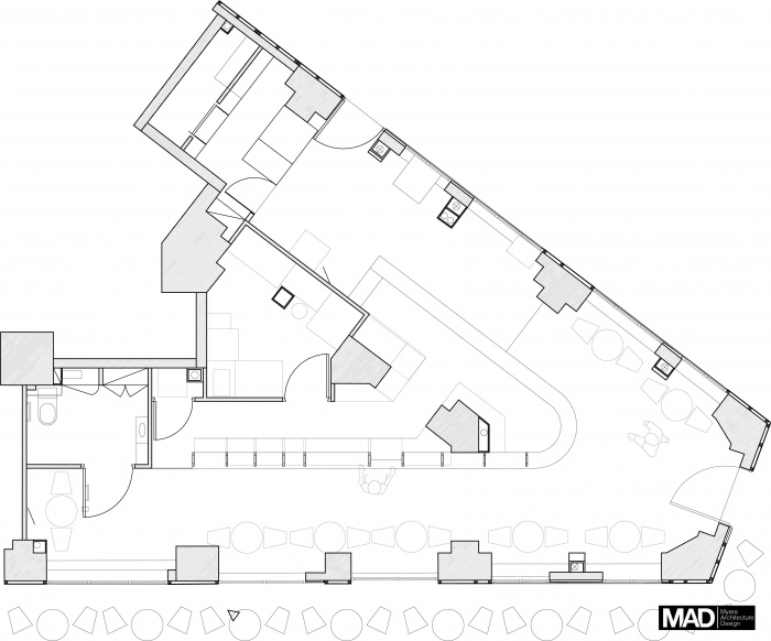 amnagement d'un BAR / Restaurant  paris XVIII : plan rdc