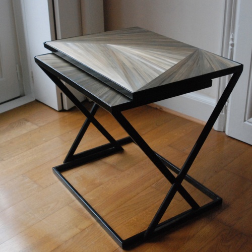 Cr�ation de tables gigognes en marquetterie de paille. : GIGOGNE3
