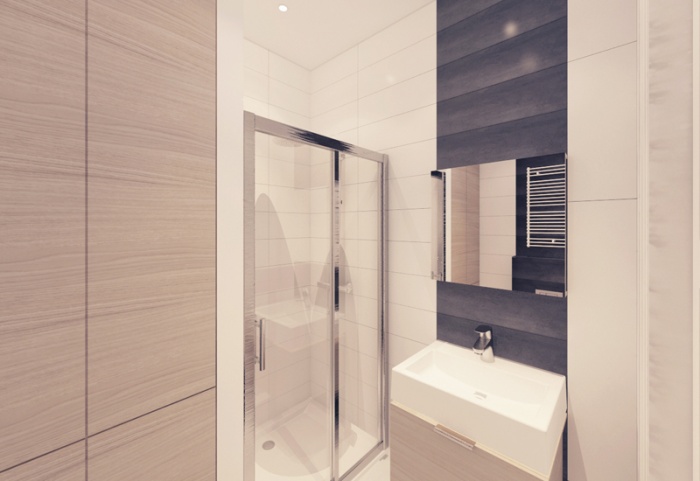 Appartement à Varsovie : Salle de bains 3D