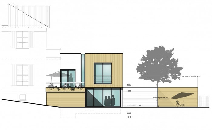 Extension d'une maison : facade 2 projet 2014