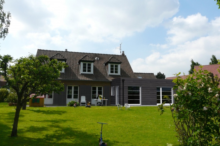 Extension bois d'une maison � Wasquehal : insertion