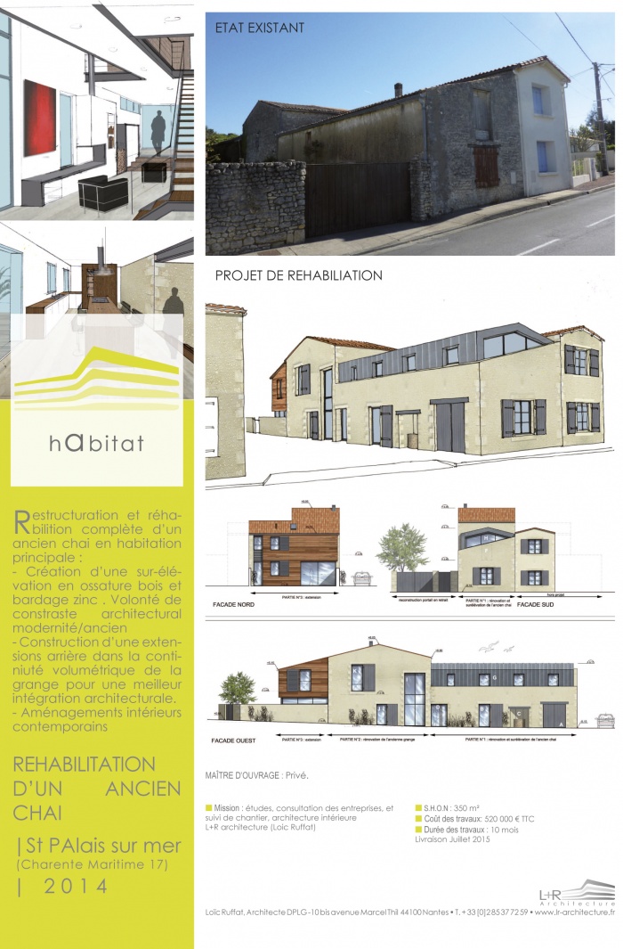 Extension sur�l�vation et r�novation d'un ancien Chai