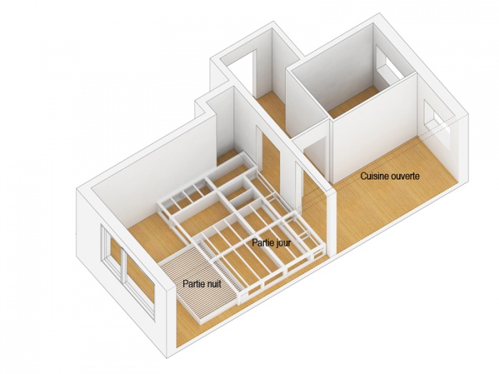 Rnovation d'appartement - Paris 17me : 3.Plan Axo 02