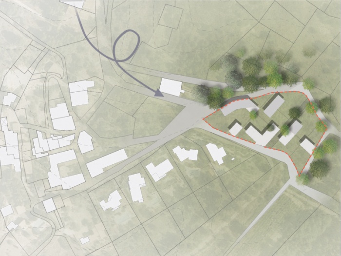 Extension d'un hameau - Bages : plan masse projet Bati 2