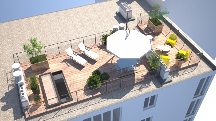 Amnagement d'un rooftop prs de Paris : Toit terrasse architecte paris 