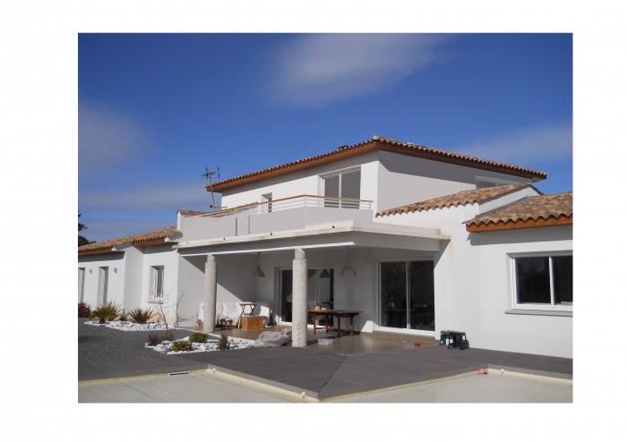 extension d'une maison en bois enduit et cr�ation d'une passerelle : PROJET S