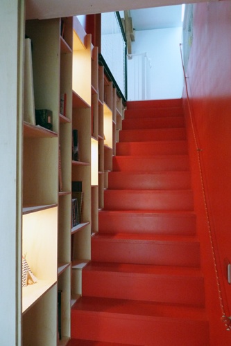 R�habilitation d'une grange  en maison d'habitation : escalier.JPG