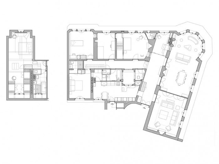 Logement_duplex  Paris 16e : plan_projet