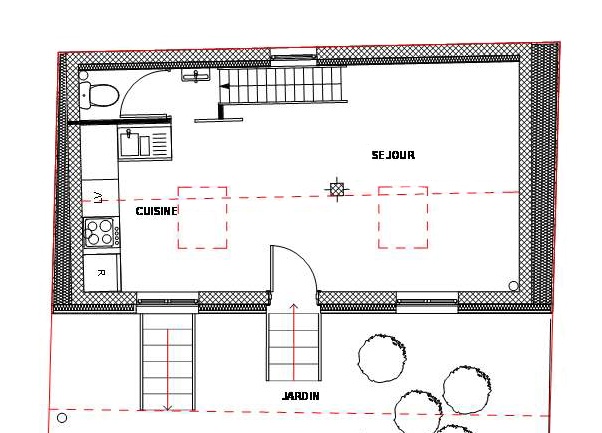 Rhabilitation lourde d'une maison individuelle : plan RDC