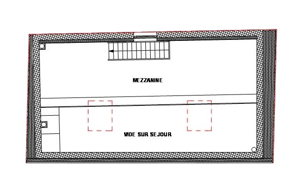 Rhabilitation lourde d'une maison individuelle : plan mezzanine