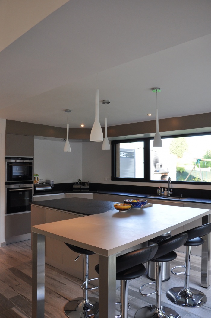 Extension bois d'une maison � Aubers : cuisine