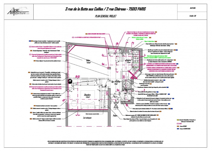 Appartement 2 rue Chreau / Butte aux Cailles : appartement indice D1 plan general projet (1)